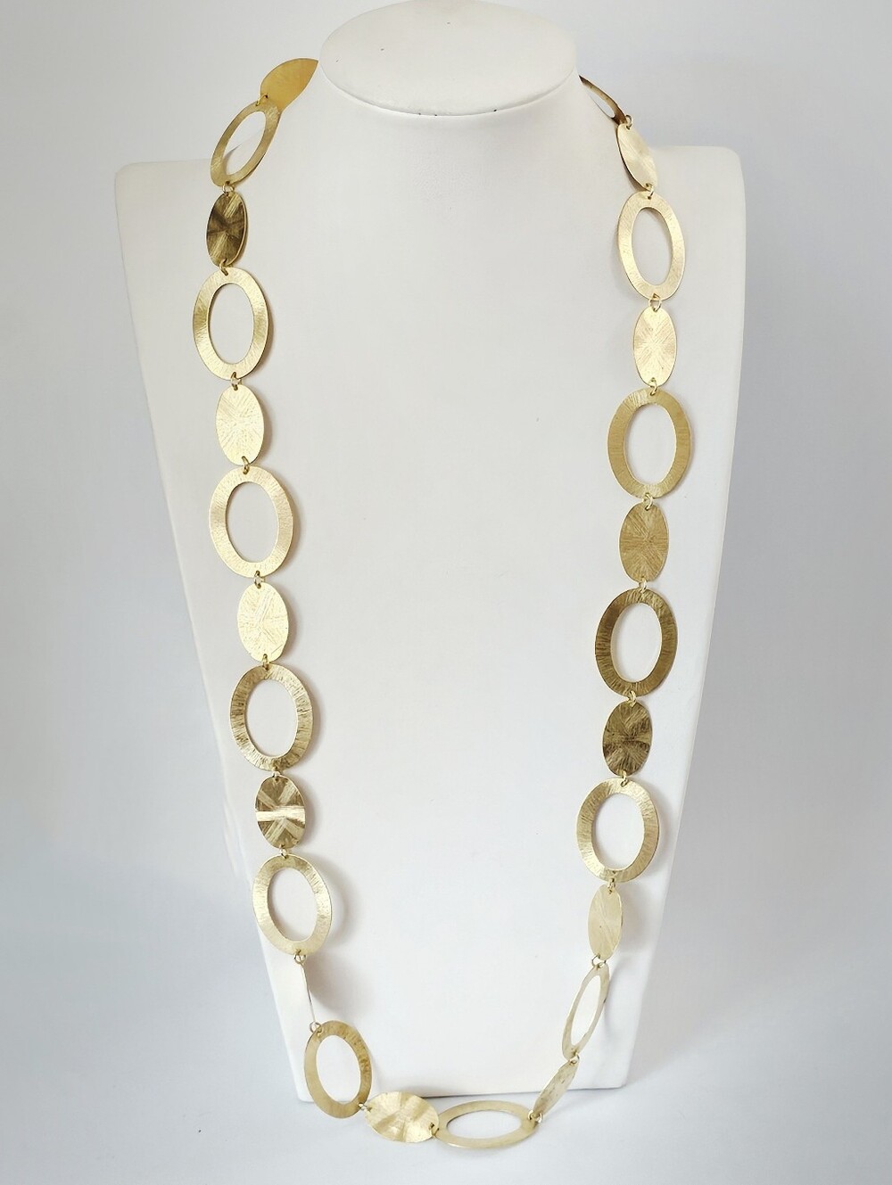Rivka Friedman 18K Gold Clad Oval Link Statement Necklace Signed | Brazil